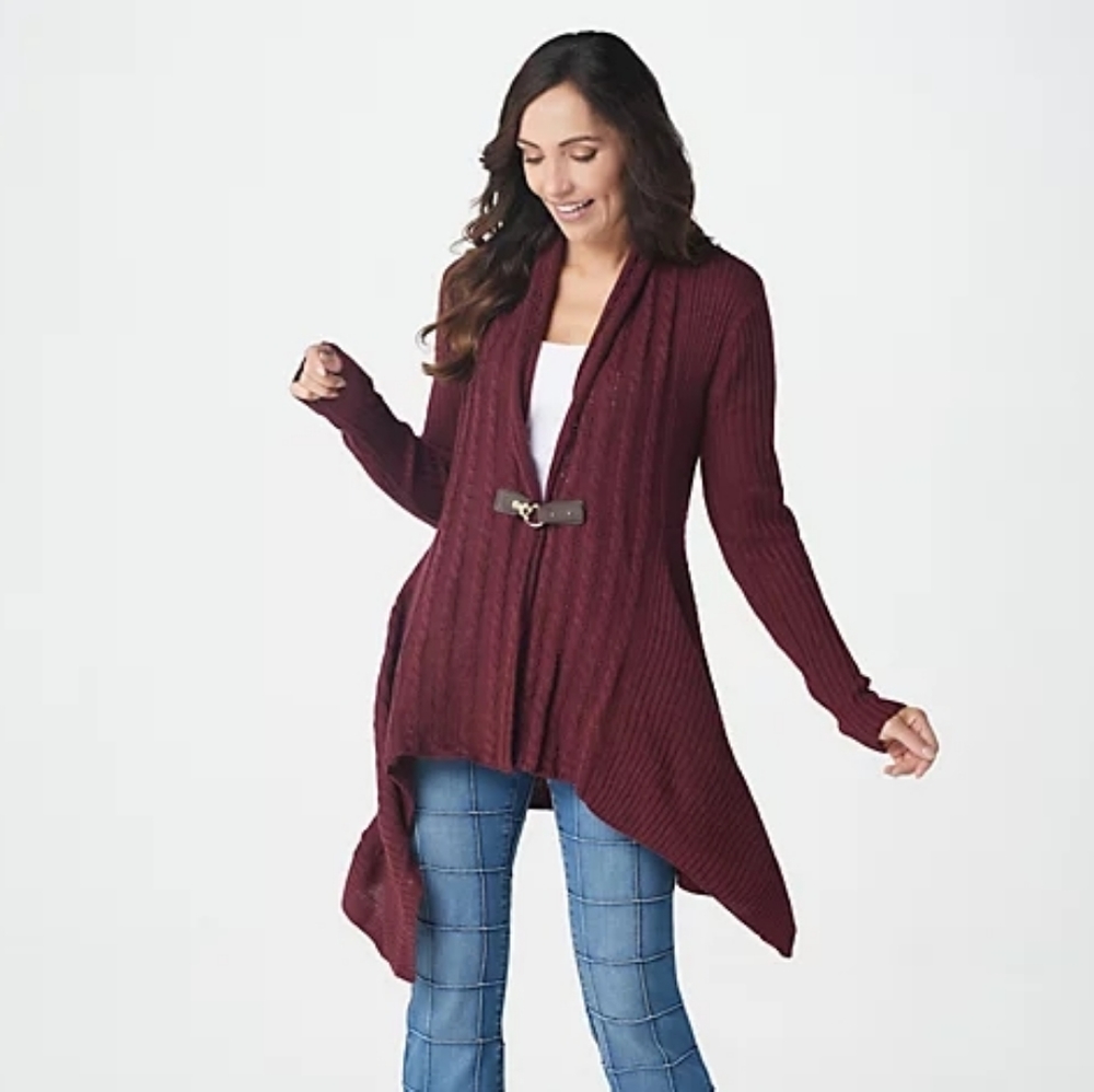 Denim and Company cardi WINE